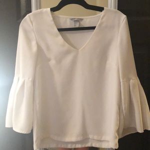 H&M white peplum sleeve blouse